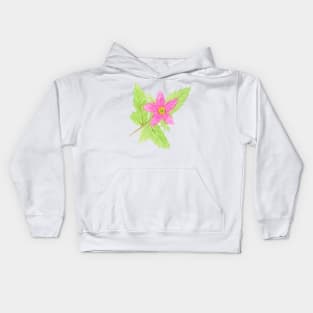 Watercolor Salmonberry Flower Kids Hoodie